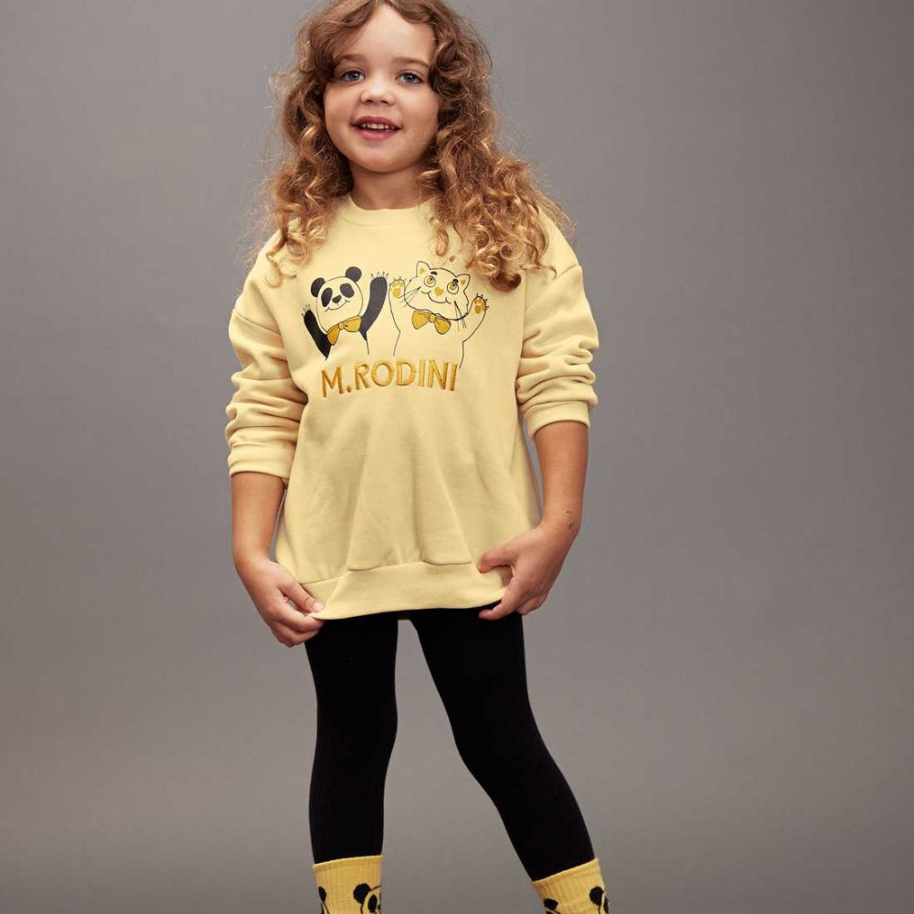 Mini Rodini Bluza dla dzieci Panda & Cat Yellow
