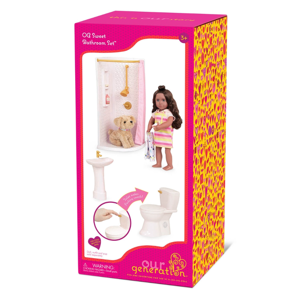 Our Generation Akcesoria dla lalki Sweet Bathroom Set