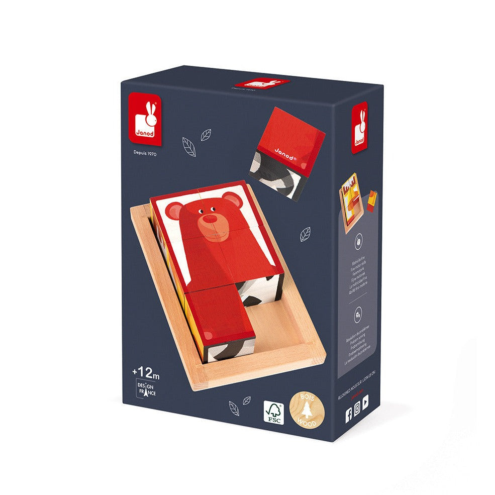 Janod Układanka dla dzieci Drewniane puzzle 6 el. Forest z uszkodzonym opakowaniem