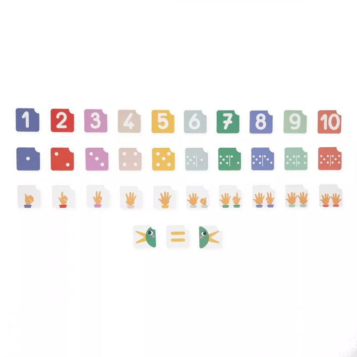 Janod Drewniana matematyczna układanka dla dzieci komponowanie i porównywanie liczb