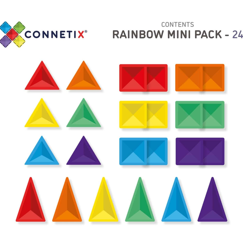 Connetix Klocki magnetyczne dla dzieci Rainbow Mini Pack 24el.