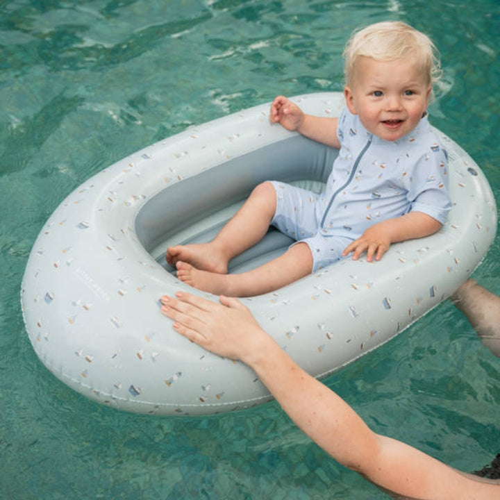 Little Dutch Strój kąpielowy dla niemowląt z rękawami Sailors Bay Blue rozmiar 86/92