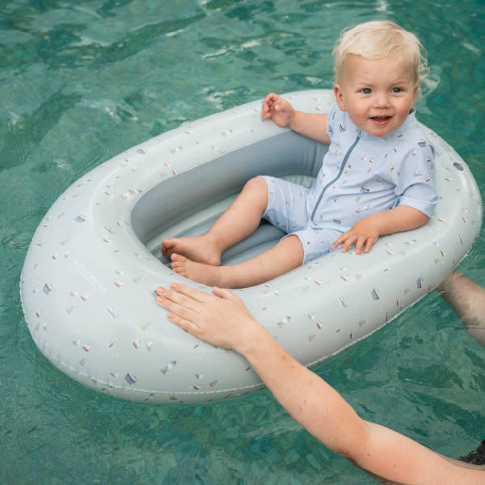 Little Dutch Strój kąpielowy dla niemowląt z rękawami Sailors Bay Blue rozmiar 98/104