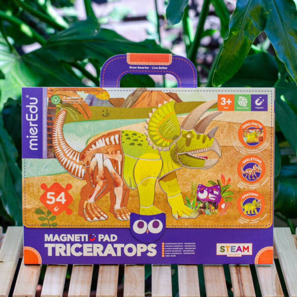 mierEdu Puzzle magnetyczne Triceratops
