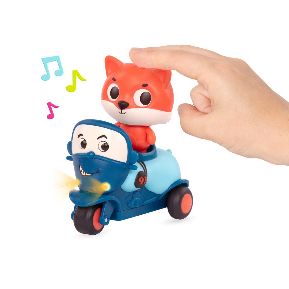 B. Toys Zestaw 3 miękkich autek sensorycznych z pasażerami Odgłosy i światło