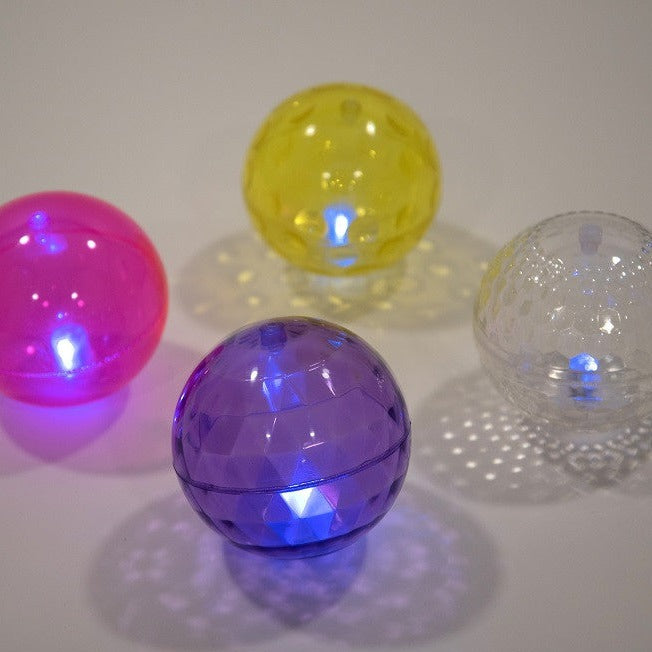 Piłeczki sensoryczne teksturowane 4 sztuki LED