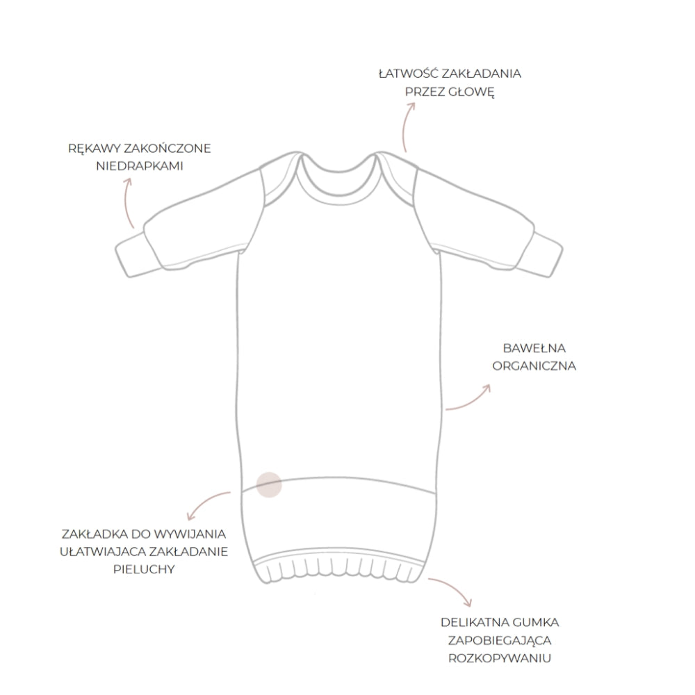 Sleepee Kangurek body niemowlęce z Czapeczką Bloom