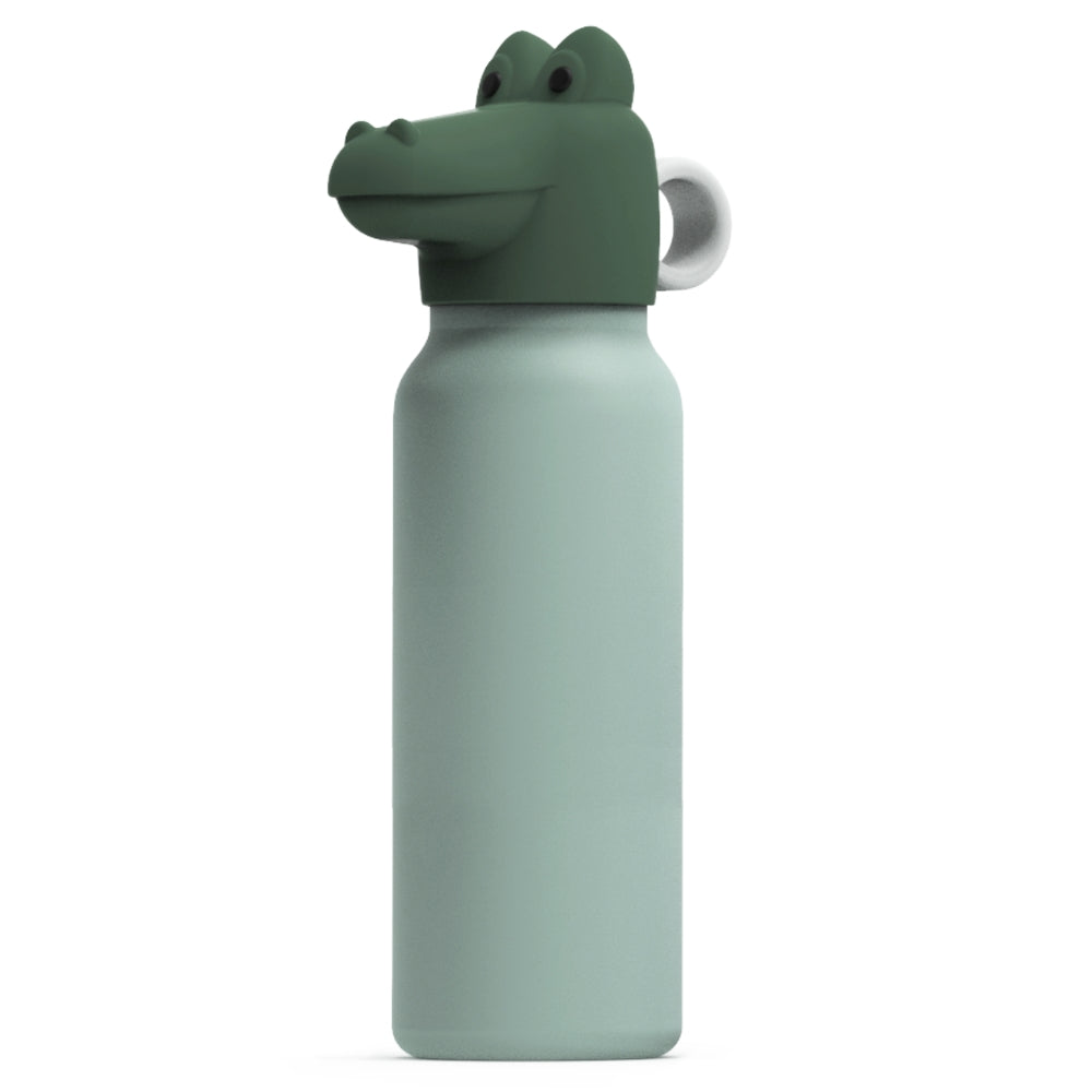 Liewood Butelka termiczna dla dzieci z głową krokodyla 350 ml Falk Peppermint / Garden green