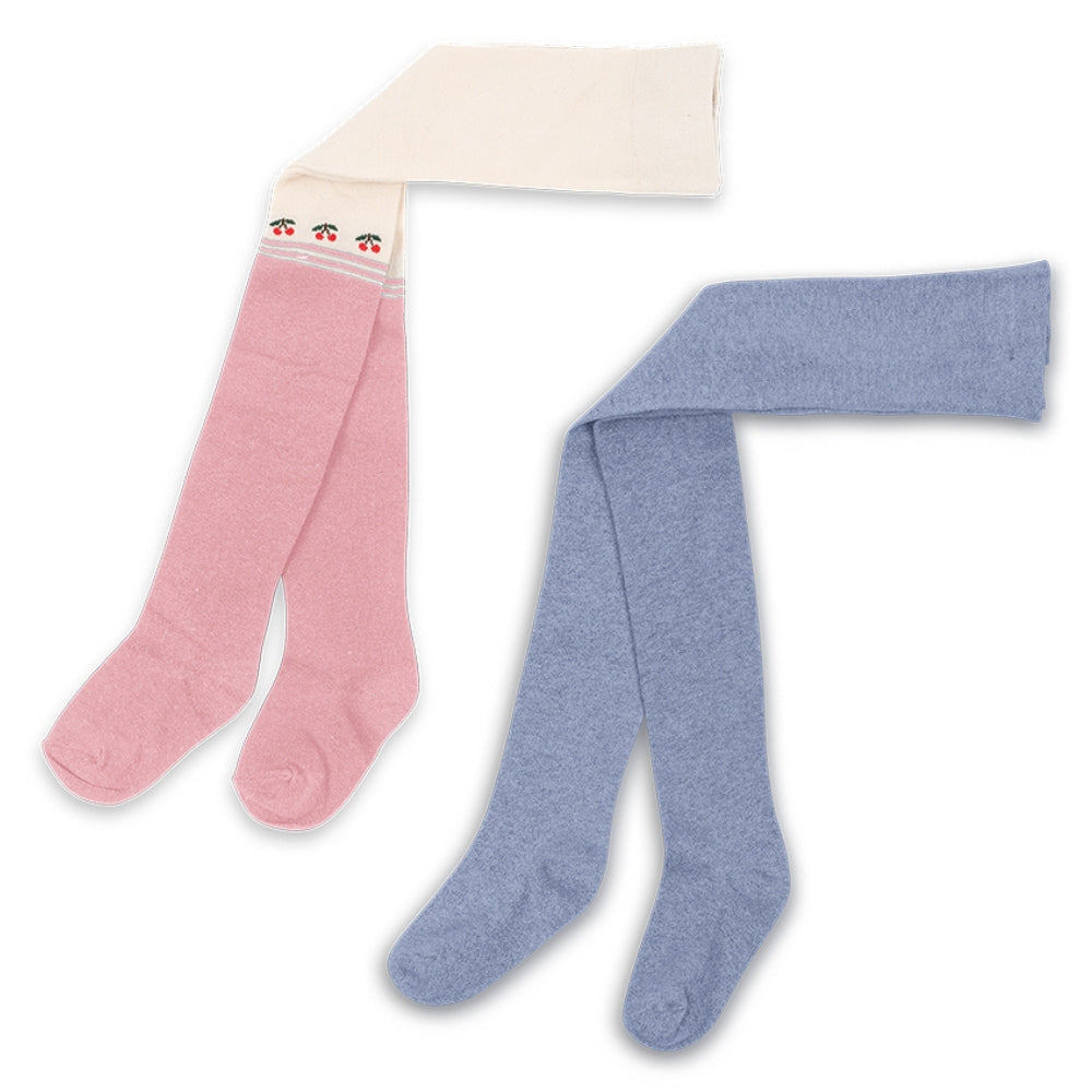 Konges Slojd Rajstopy dziewczęce Purple/Pink Dolphin 2 pak