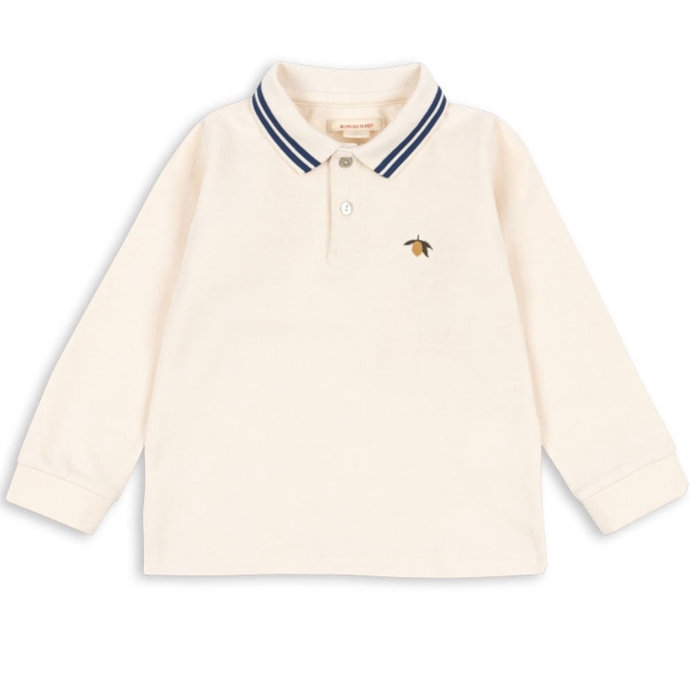 Konges Slojd Koszulka polo z długim rękawem dla chłopca Florian Antique White