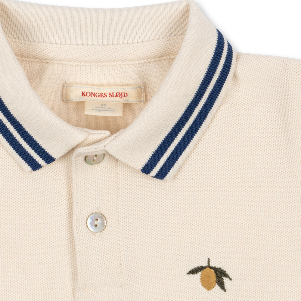 Konges Slojd Koszulka polo z długim rękawem dla chłopca Florian Antique White