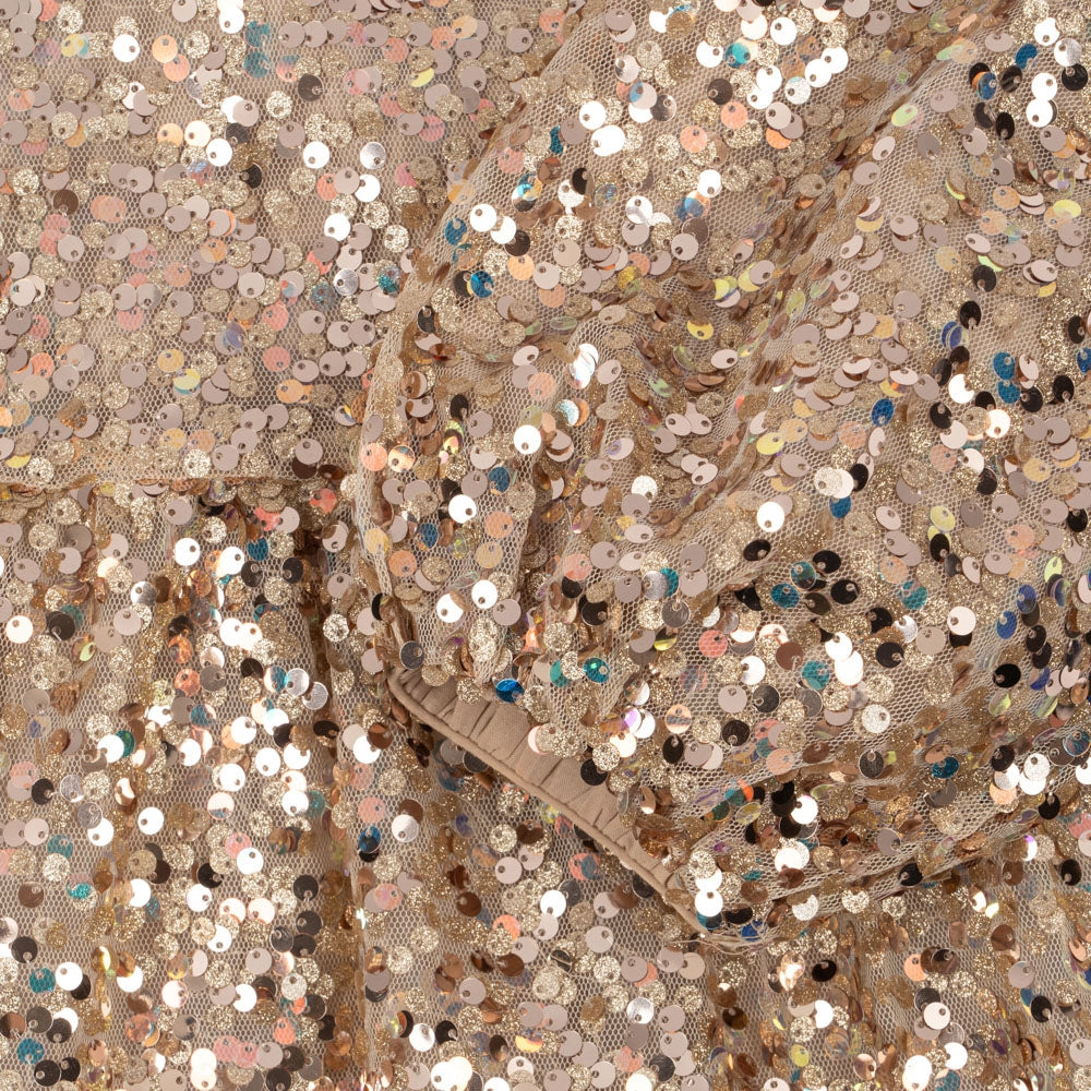 Konges Slojd Sukienka dziewczęca z cekinami Lila Gold Glitter