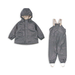 Konges Slojd Kurtka i spodnie przeciwdeszczowe dla dzieci Rainy Palme Set Laurel Blue Check