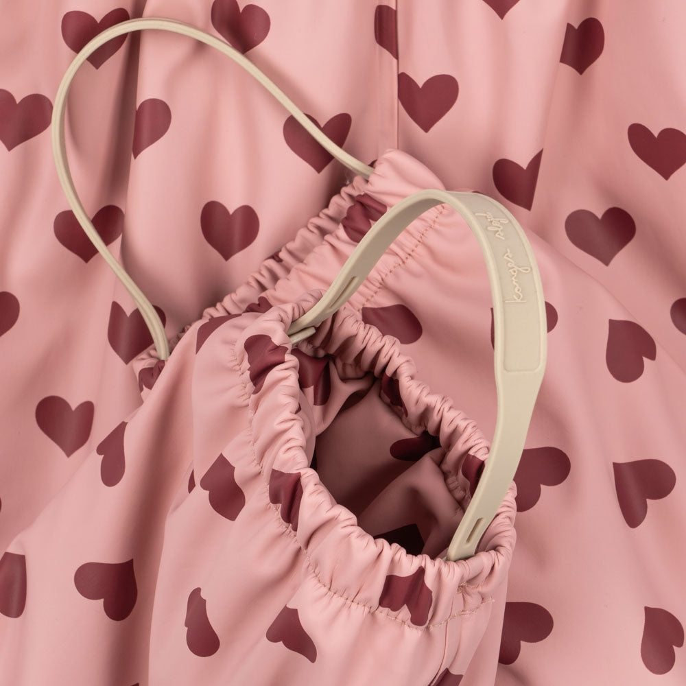 Konges Slojd Kurtka i spodnie przeciwdeszczowe dla dziewczynki Rainy Palme Set Amour Pink