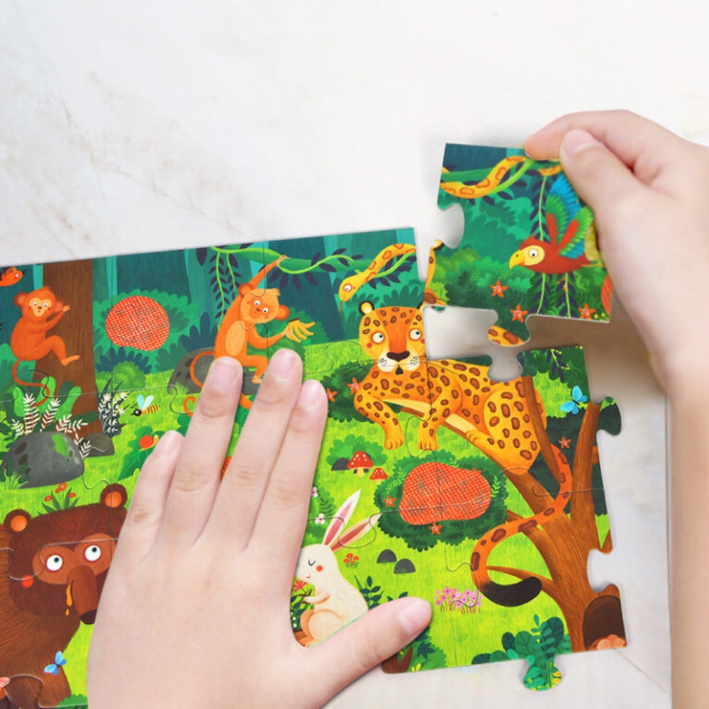 Mideer Sekretne puzzle z okularami 3D - Las 35 elementów