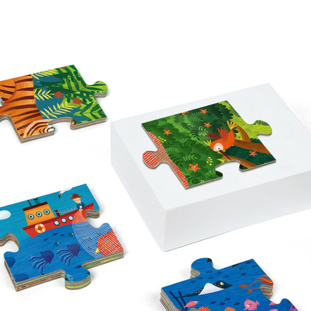 Mideer Sekretne puzzle z okularami 3D - Las 35 elementów