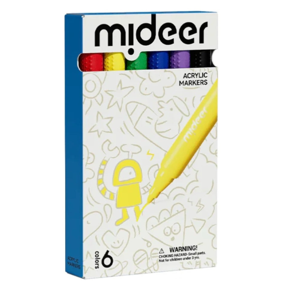 Mideer Markery akrylowe z okrągłą końcówką 6 kolorów