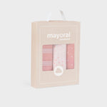 Mayoral Zestaw pieluszek komplet 3 szt Misty Pink