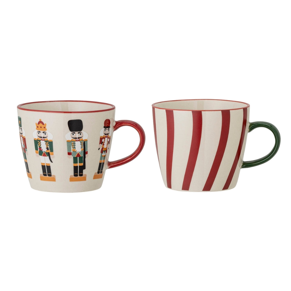 Bloomingville Kubki świąteczne z kamionki Jolly Red
