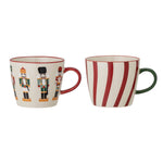 Bloomingville Kubki świąteczne z kamionki Jolly Red