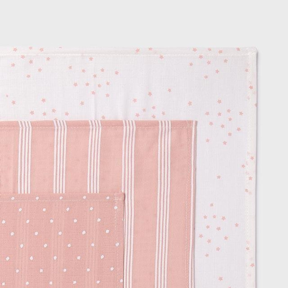 Mayoral Zestaw pieluszek komplet 3 szt Misty Pink