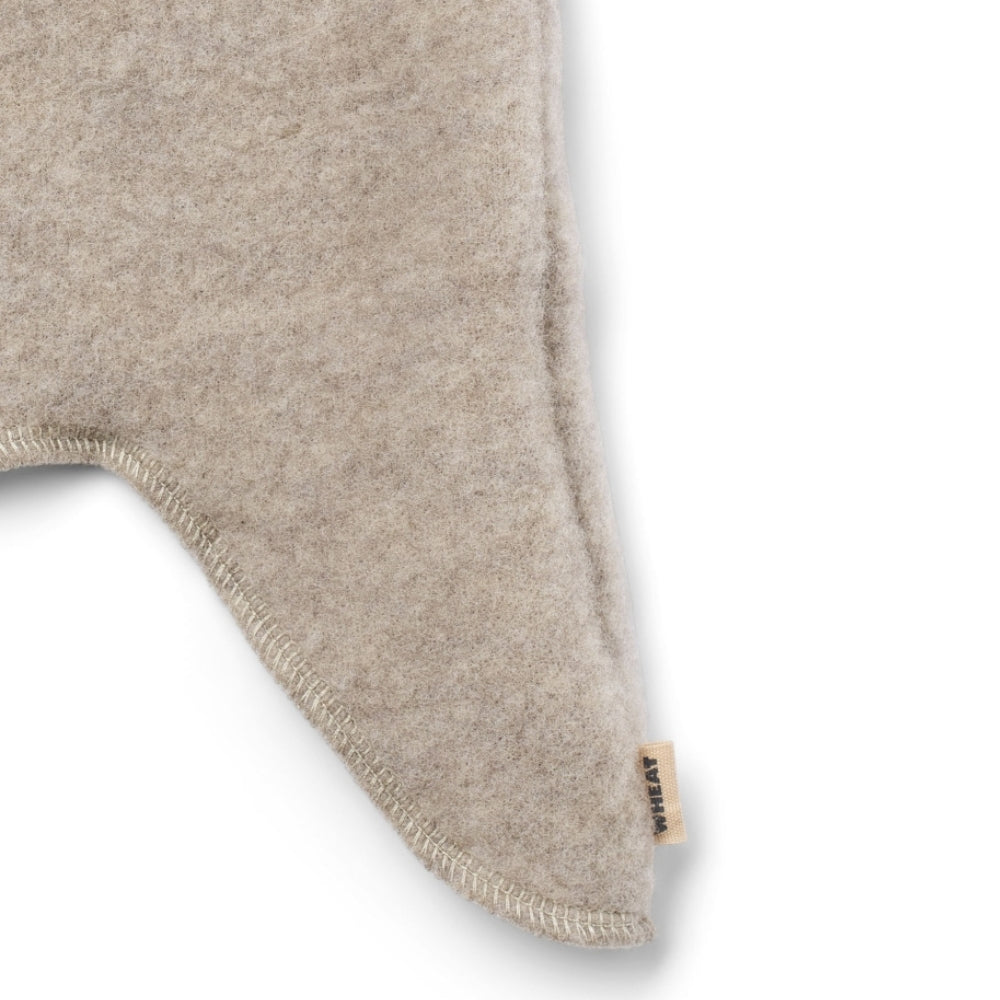 Wheat Kominiarka z wełny merino Eli Khaki Melange