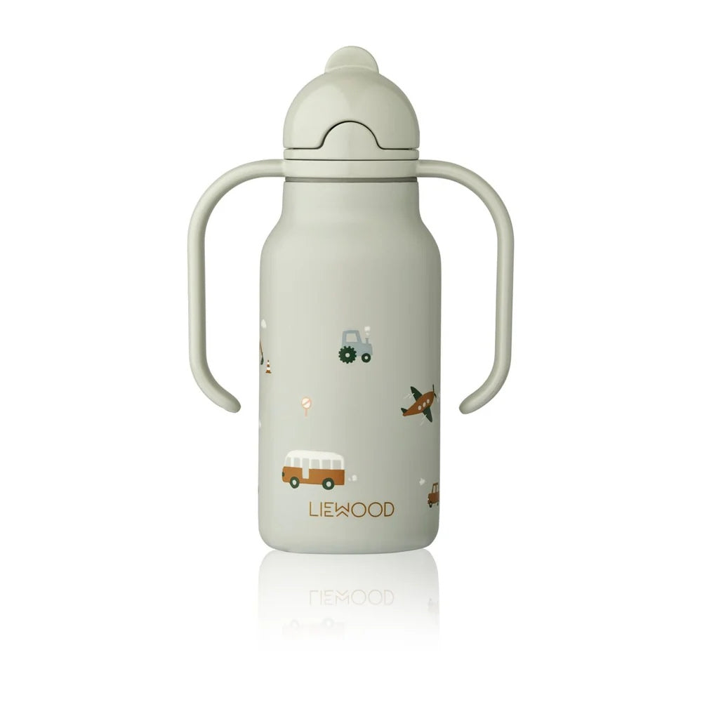 Liewood Bidon termiczny dla dzieci Kimmie 250 ml Vehicles / Dove blue