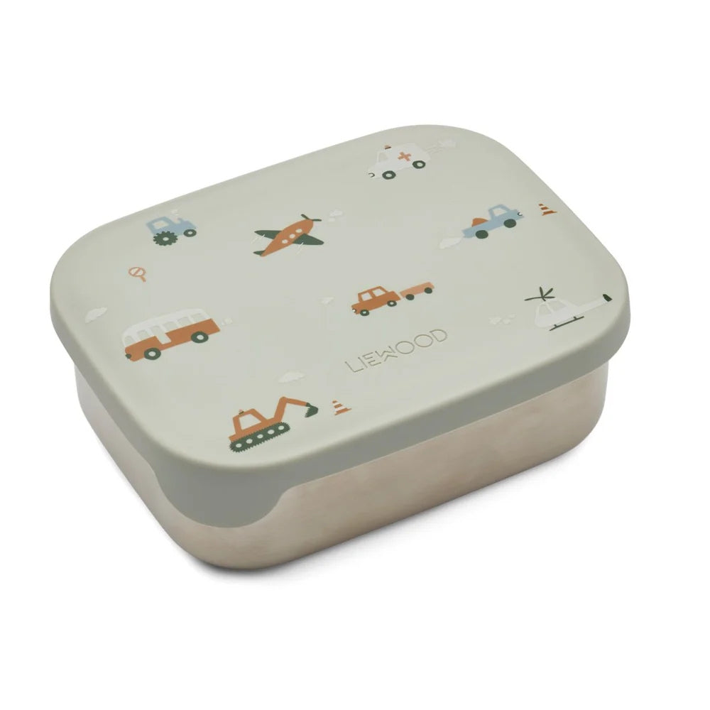 Liewood Lunchbox dla dzieci Arthur Printed Vehicles/dove blue mix 900ml