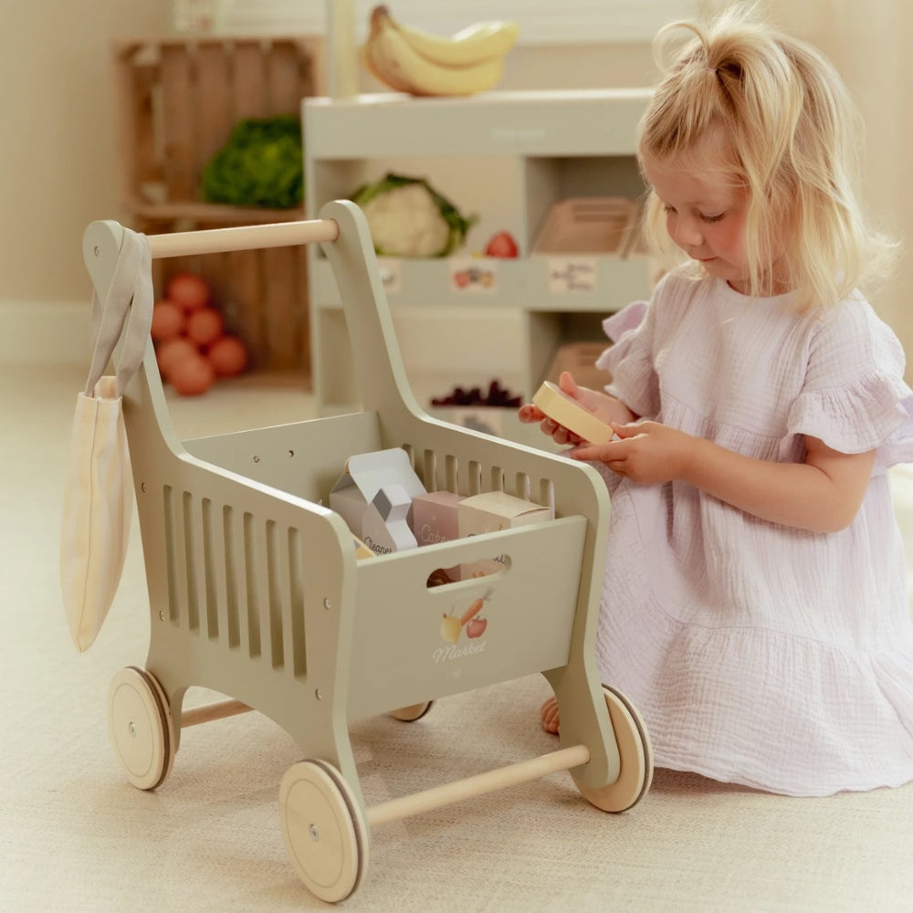 Little Dutch Wózek sklepowy drewniany z akcesoriami dla dzieci