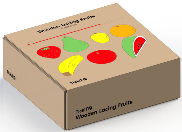 TickiT Nawlekana dla dzieci Drewniane owoce