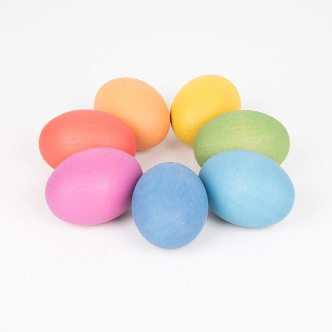 TickiT Drewniane jajka Rainbow Wooden Eggs 7 elementów