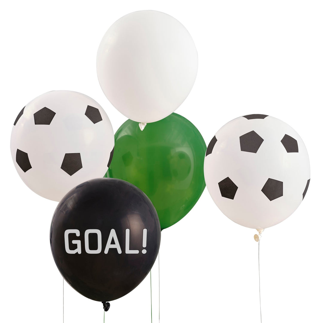 Gingerray Balony lateksowe Black White Green Football Balloon