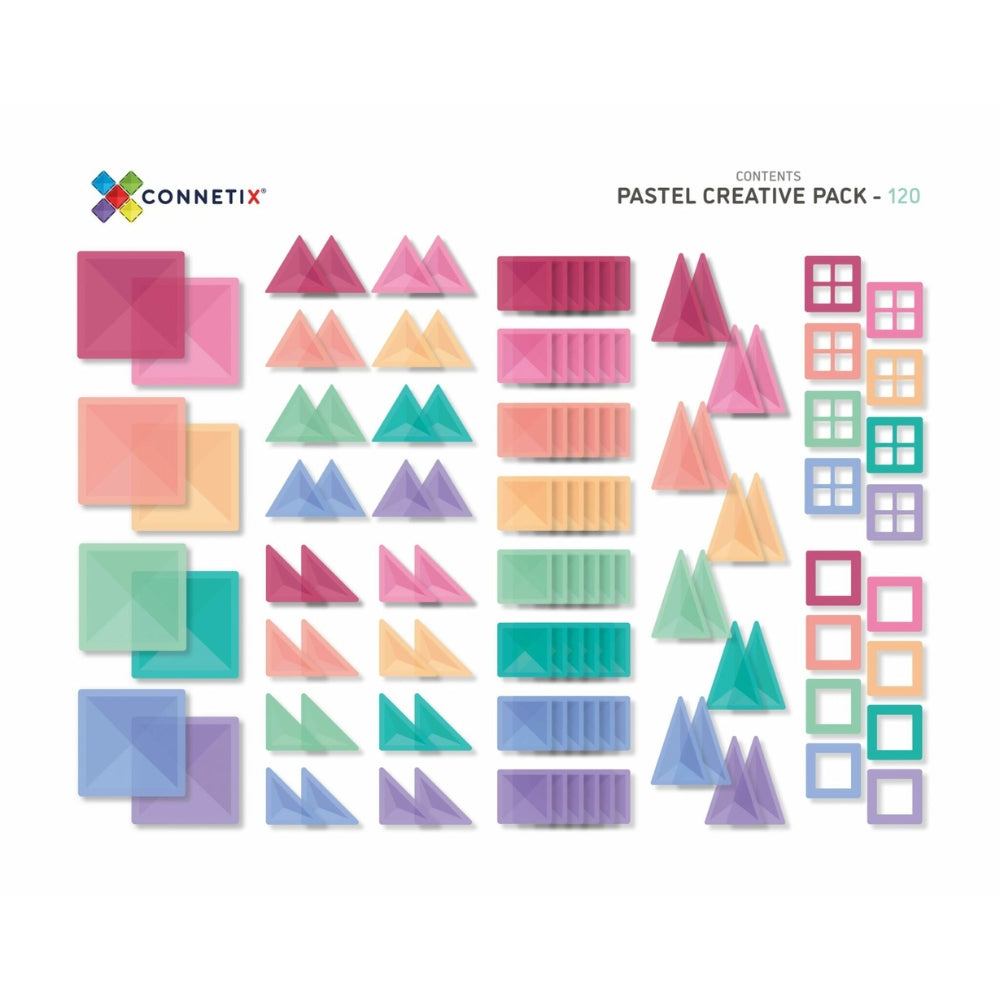 Connetix Klocki magnetyczne dla dzieci Pastel Creative pack 120el.