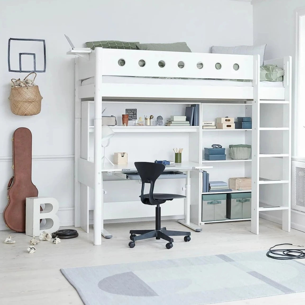 Flexa Biurko dziecięce do nauki dzielone z regulowaną wysokością i odchylanym blatem Evo Study Desk