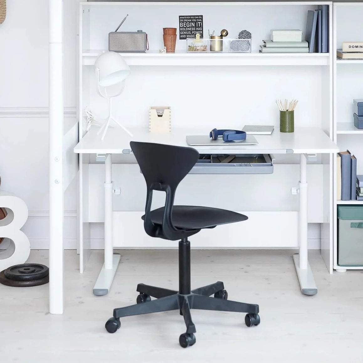 Flexa Biurko dziecięce do nauki dzielone z regulowaną wysokością i odchylanym blatem Evo Study Desk
