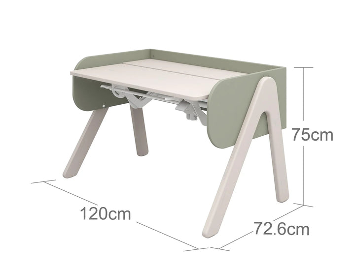 Flexa Ergonomiczne biurko dla dzieci Woody Natural Green Grey Washed Pine