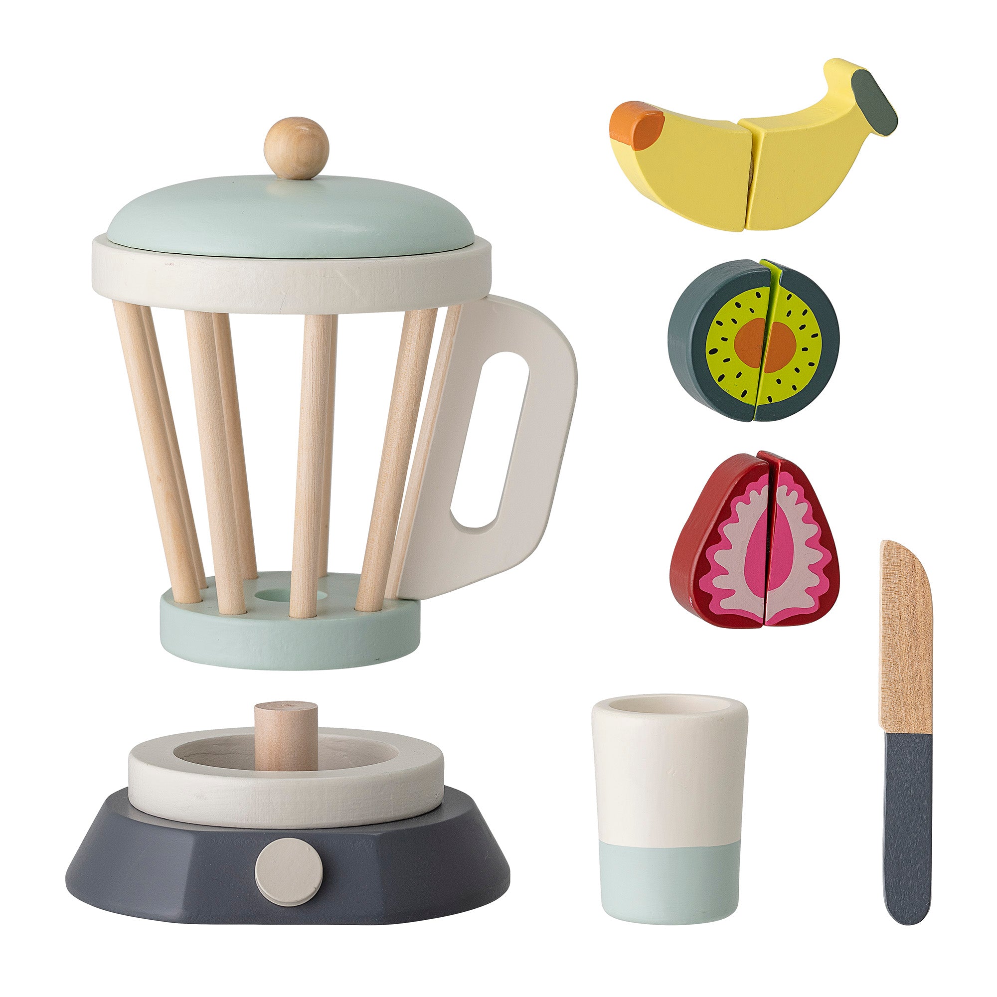 Bloomingville Mini Drewniany blender Lene z owocami SKAZA