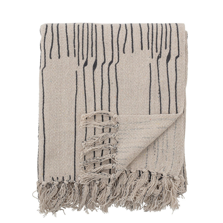 Bloomingville Koc bawełniany Celly Throw Nature Recycled Cotton