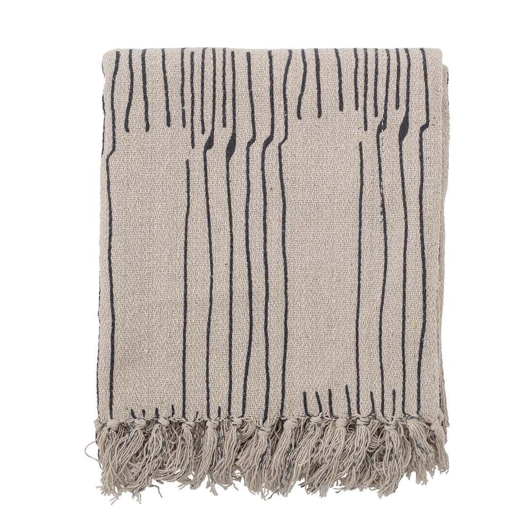 Bloomingville Koc bawełniany Celly Throw Nature Recycled Cotton