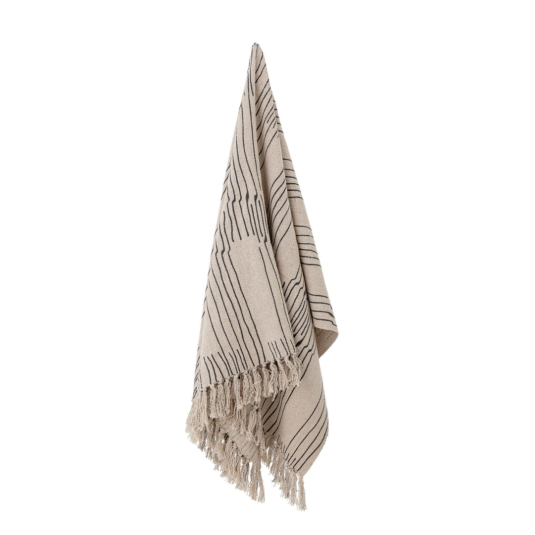 Bloomingville Koc bawełniany Celly Throw Nature Recycled Cotton