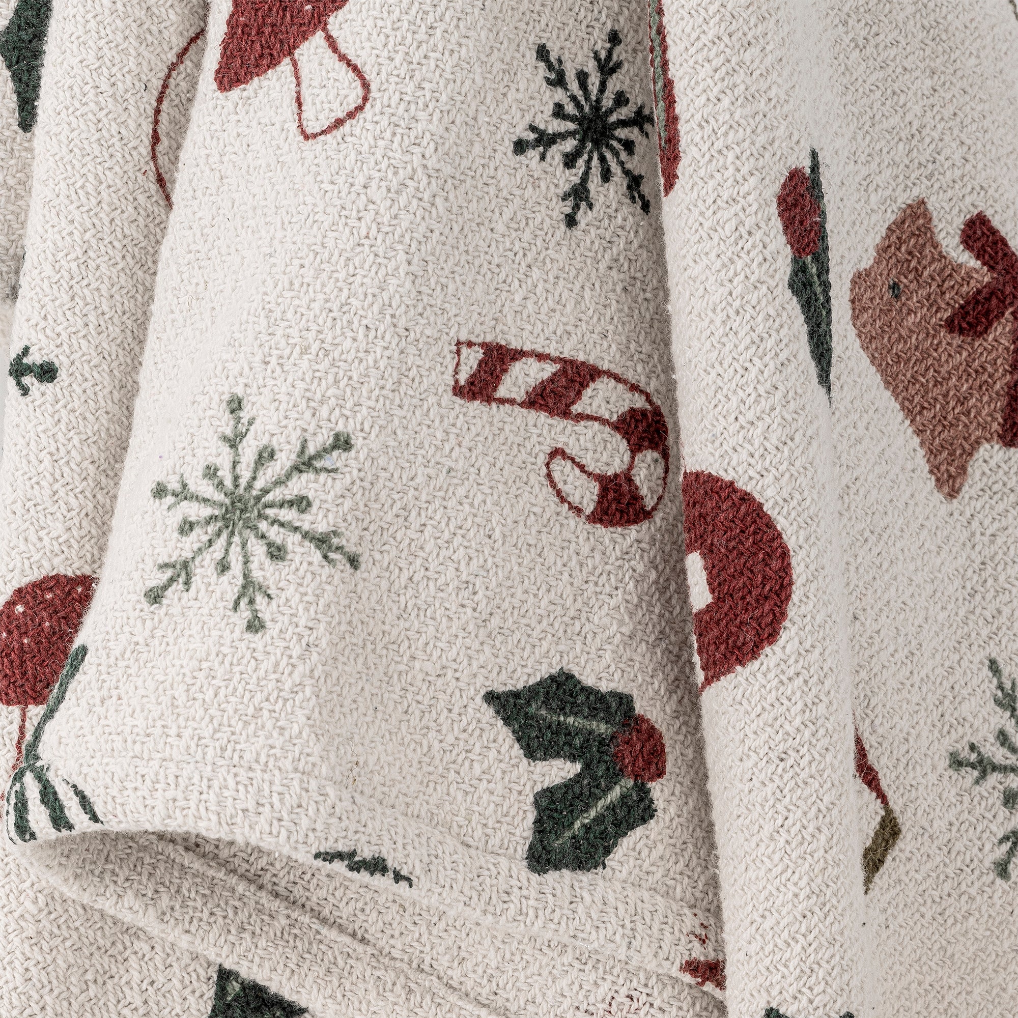 Bloomingville Narzuta z bawełny z recyklingu Yule Nature
