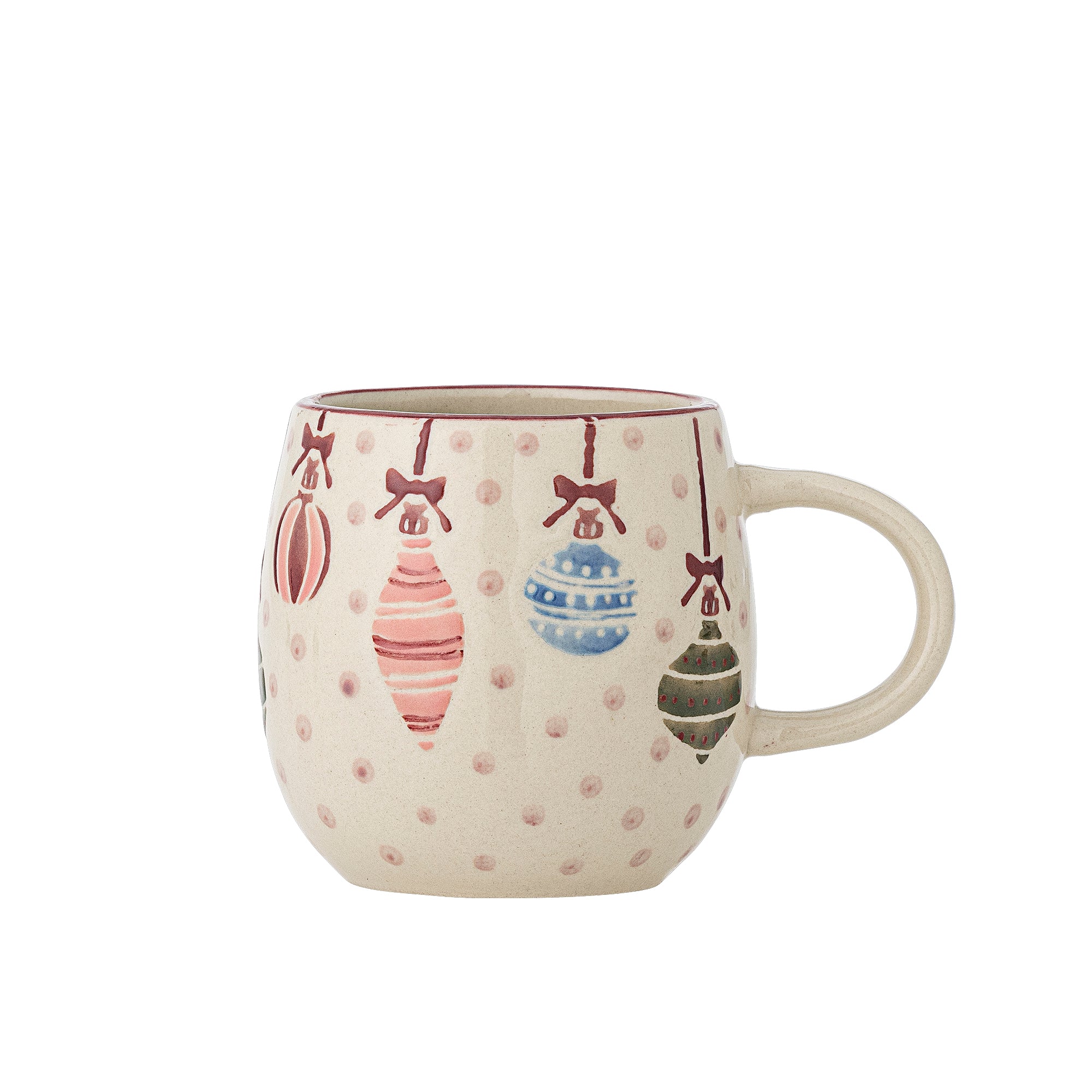 Bloomingville Kubki z kamionki Ornamentia Red zestaw 4 szt