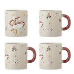 Bloomingville Kubki z kamionki Mary Red zestaw 4 szt