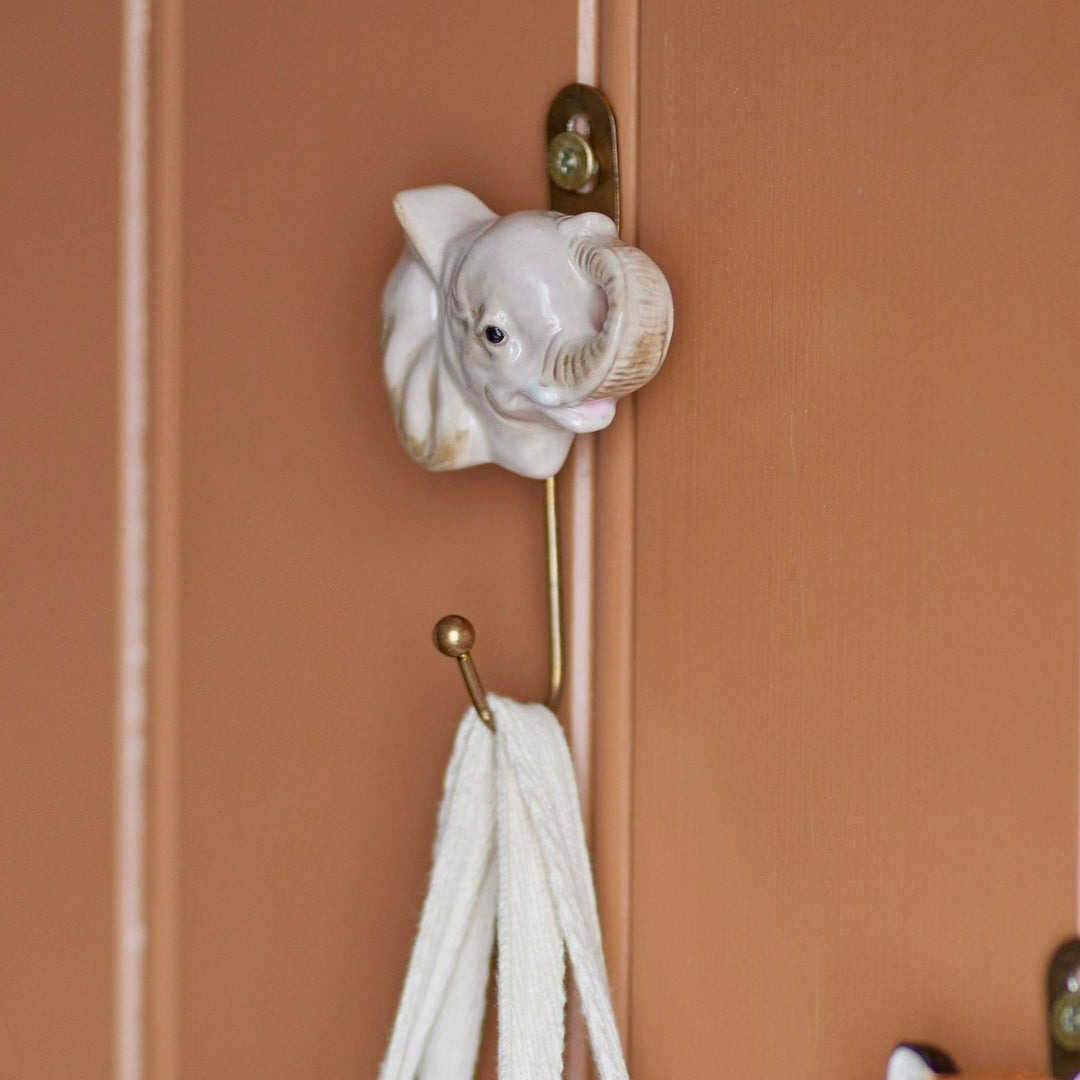 Bloomingville Mini Haczyk na ścianę Nosa Hook Grey Ceramic Słoń
