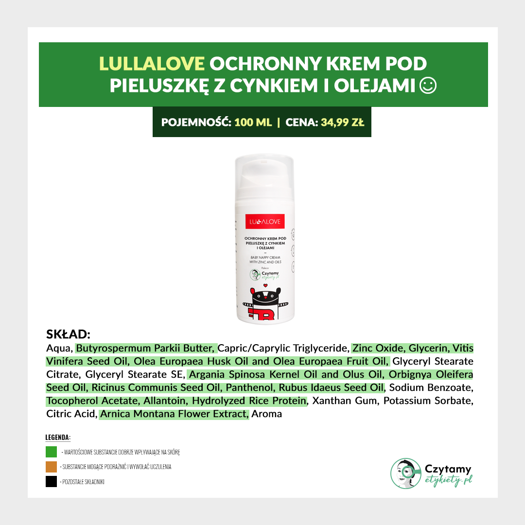 Lullalove Ochronny krem pod pieluszkę z cynkiem i olejami 100 ml