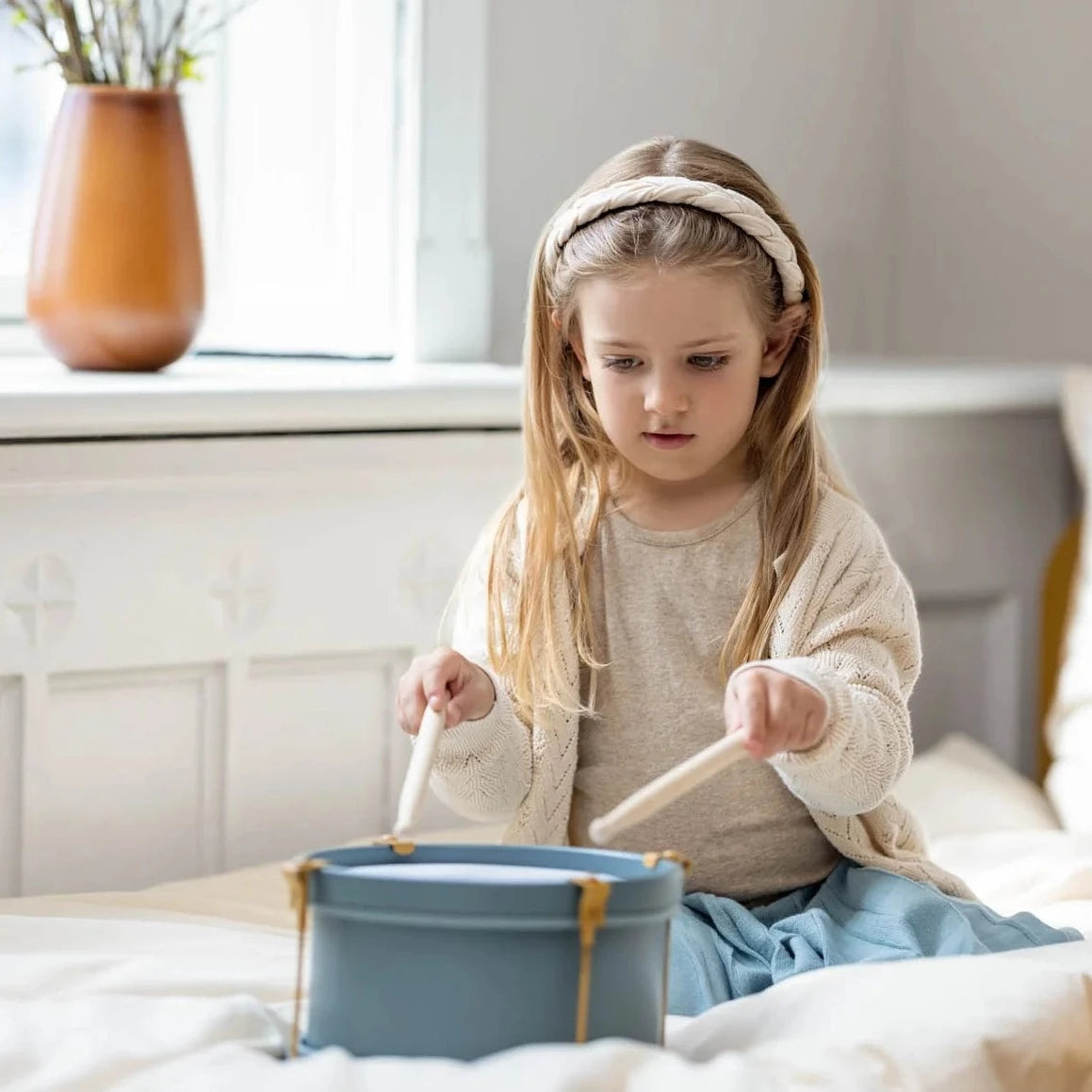 Flexa Instrument dla dzieci drewniany bębenek midi