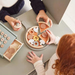 Flexa Drewniana pizza z talerzem nożem i dodatkami