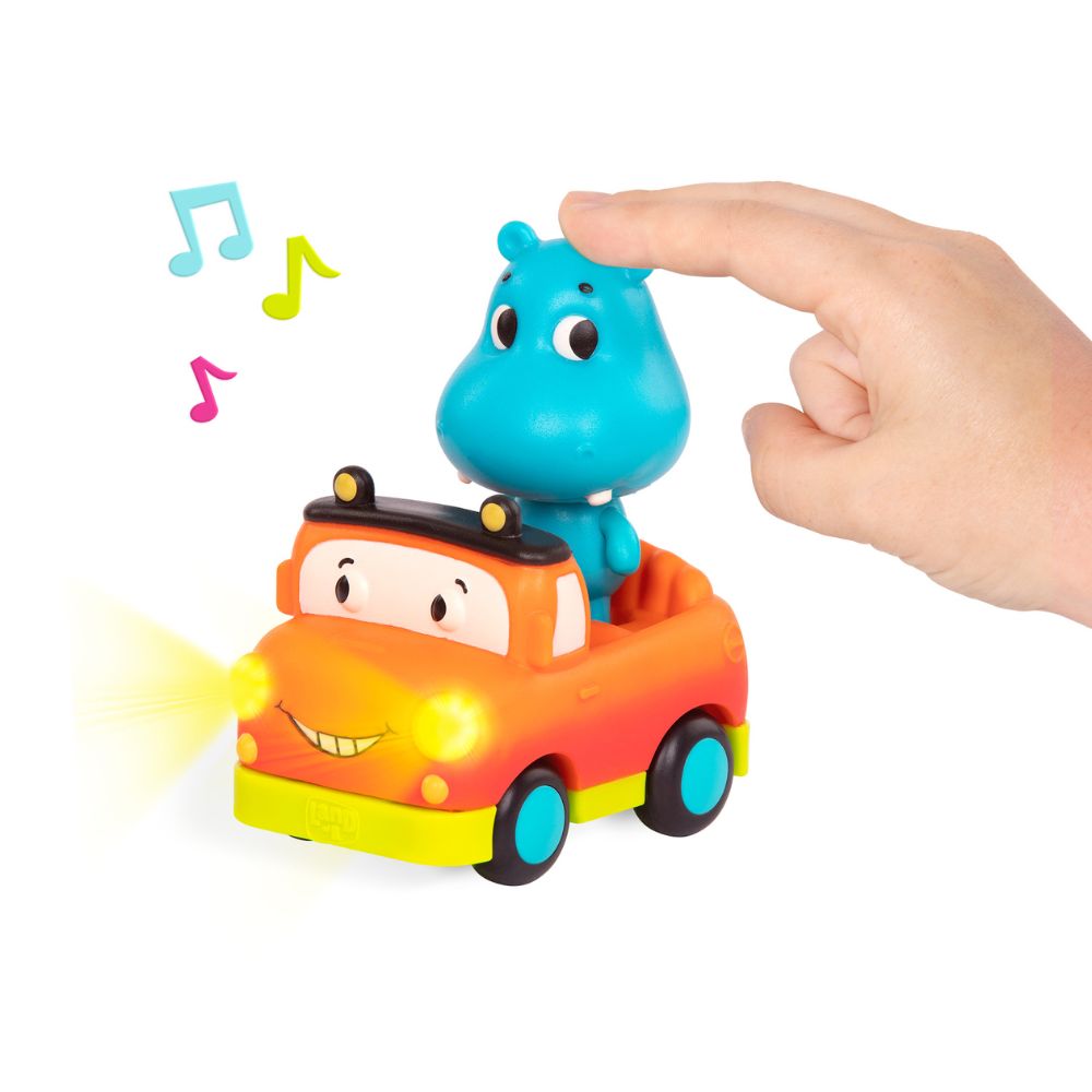 B. Toys Zestaw 3 miękkich autek sensorycznych z pasażerami Odgłosy i światło