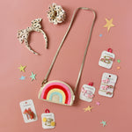 Rockahula Spinki do włosów dla dziewczynki brokatowe Carnival Rainbow