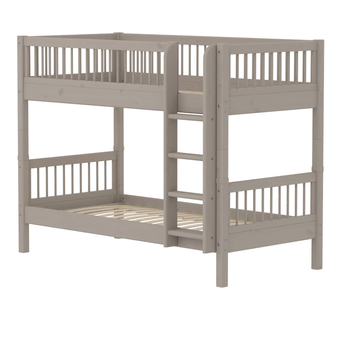 Flexa Łóżko piętrowe dla dziecka z prostą drabinką Classic Grey Washed Pine